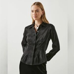 Rails Lorena Onyx Organza Fitted Women's Top Size Medium